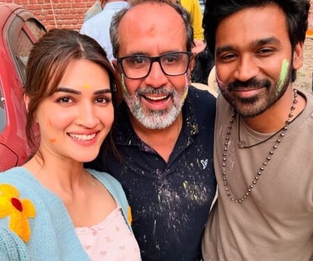 Kriti Sanon, Dhanush get drenched in Holi colours for ‘Tere Ishk Mein’