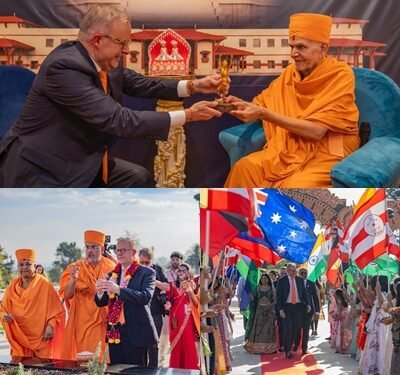Festival of colours celebrated in Sydney in presence of Mahant Swami Maharaj and Australian PM