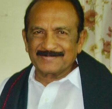 MDMK leader Vaiko hospitalised in Chennai after fall at home