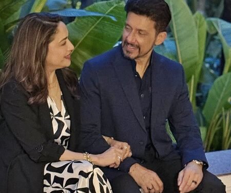 Dr Shriram Nene gazes lovingly into Madhuri Dixit’s eyes on her birthday