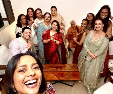 Shabana Azmi enjoys Diwali gathering with Konkona, Vidya Balan & others