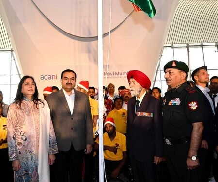 Gautam Adani hails war heroes, workers, farmers, and specially-abled as NMIA commences operations