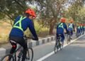 Maharashtra NCC cycling expedition team receives warm welcome at Gwalior varsity