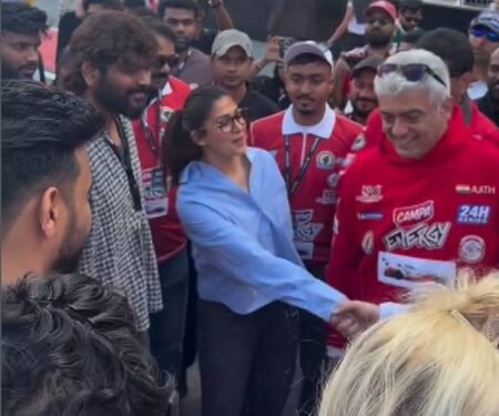 Nayanthara, Vignesh Shivan turn up at Dubai Autodrome to cheer for Ajith in The Dubai 24 H Series
