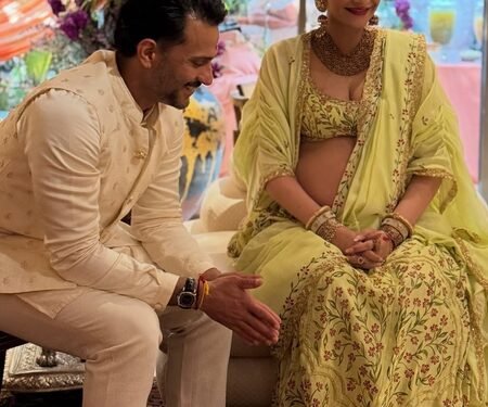 Anshula shares a glimpse of sister Sonam Kapoor performing baby shower ‘pooja’ with husband