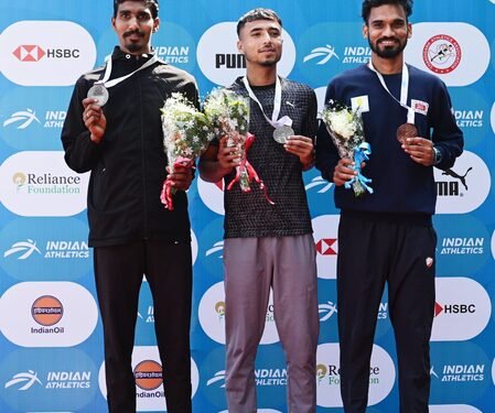 Punjab’s Sahil upsets fancied race walkers to clinch gold in men’s 21km; Haryana’s Ravina bags women’s title