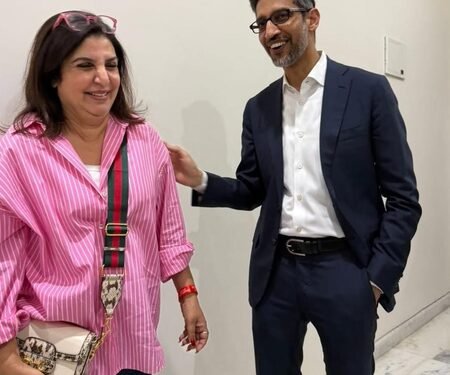 Farah Khan makes ‘Google giggle’, as she interacts with CEO Sundar Pichai