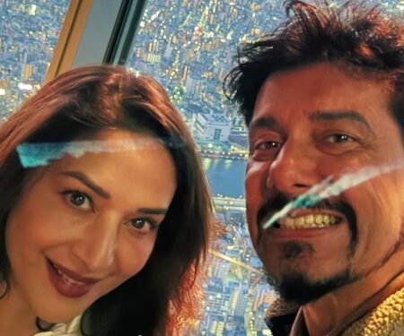 Madhuri Dixit, Sriram Nene soak in romantic Tokyo sunset with Shah Rukh Khan song in background