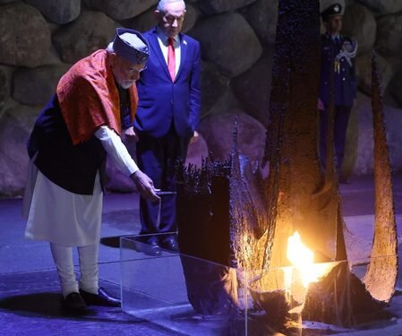 PM Modi pays tribute to Holocaust victims in Jerusalem