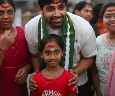 Adivi Sesh seeks blessings at Bhadrakali Temple in Warangal