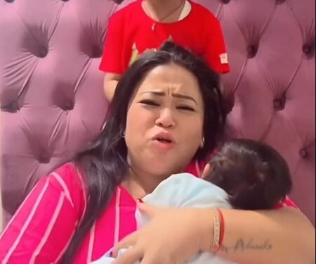 Bharti Singh shares a glimpse of newborn baby Kaju’s face, says he looks like Gola