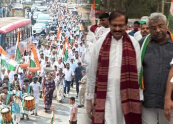 ‘NREGA Bachao’ Padayatra: Congress stages protest march in Dakshina Kannada