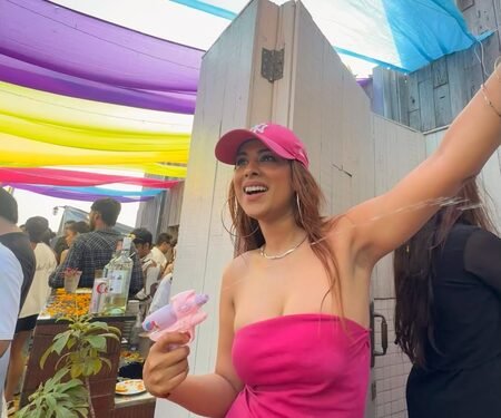Nia Sharma takes on ‘bazooka pichkaris’ with her tiny water gun