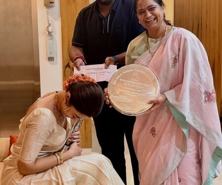 Rashmika Mandanna’s mother-in-law proudly flaunts her Telangana Gaddar Film Award