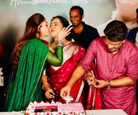 Nayanthara pleasantly surprises Radhika; Celebrates Radhika’s completion of 40 years in the film industry