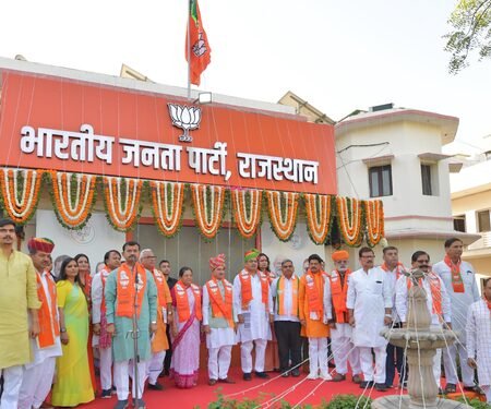 CM Sharma calls for public-centric governance as BJP celebrates foundation day in Jaipur