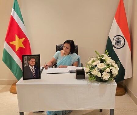 MEA Secy visits Suriname Embassy to condole demise of former President Santokhi