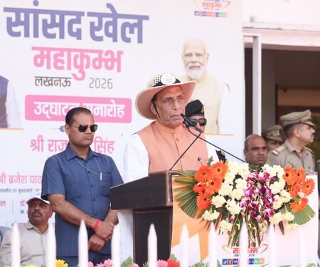 Women participation increasing in sports: Rajnath Singh