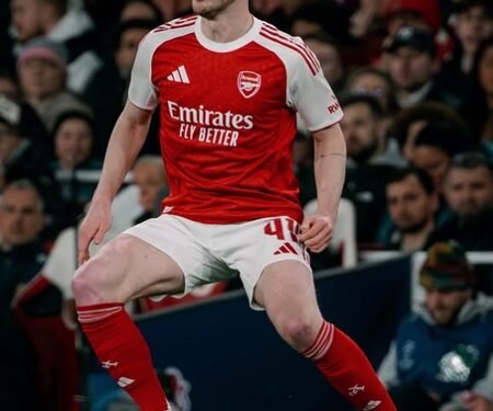 ‘We have to wait until tomorrow’: Arsenal boss Arteta leaves Rice’s Champions League status uncertain