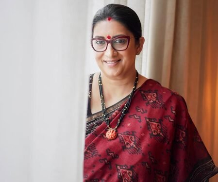 Smriti Irani devours a tray of authentic Bengali sweets