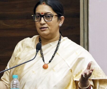 Smriti Irani hits back at Akhilesh Yadav’s remark over Women’s Reservation Act