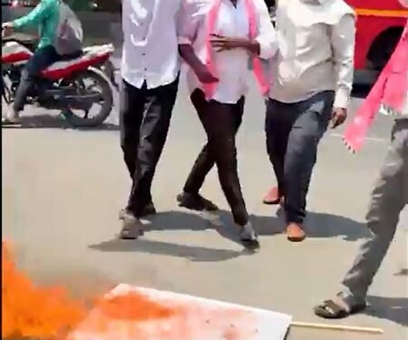 BRS student wing stages protest at BJP office over MP Surya’s remarks