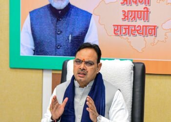CM Sharma visits Rajasthan Sampark Helpline, hears public grievances
