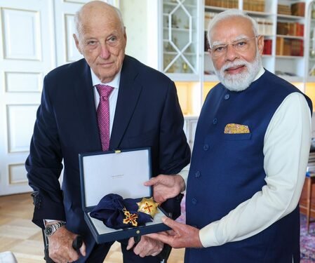 PM Modi conferred with 32nd global honour — Grand Cross of Royal Norwegian Order of Merit