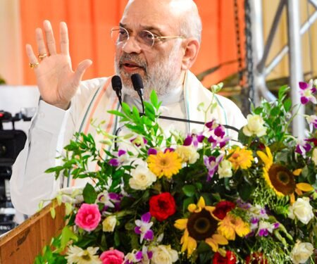 HM Amit Shah felicitates police officers for role in making Telangana LWE-free