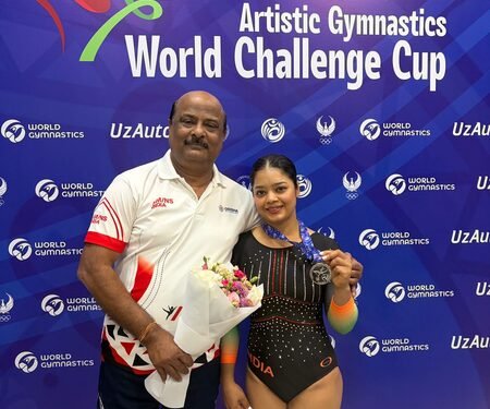 Gymnastics: India’s Pranati Nayak clinches silver at FIG World Challenge Cup