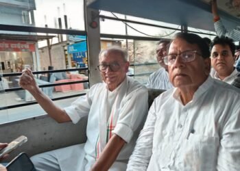 NEET paper leak: Digvijaya Singh, other Congress leaders detained during protest in Bhopal