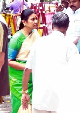 Amid Sanatan Dharma row, Udhayanidhi’s mother Durga Stalin offers prayers at Mysuru’s Nimishamba Temple