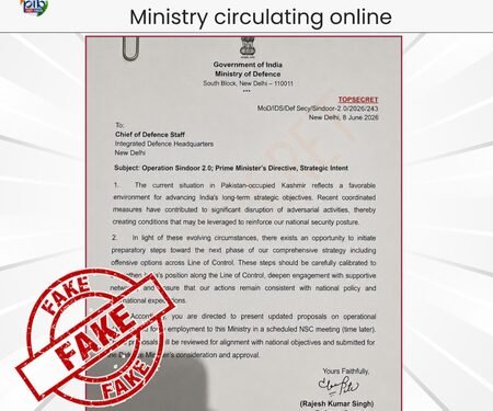 PIB Fact Check debunks fake ‘Operation Sindoor 2.0’ letter purportedly issued by Defence Secretary