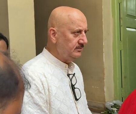 Anupam Kher prays for ‘health, happiness, & peace’ at the Kalighat Kali Temple in Kolkata