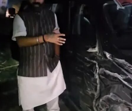 BJP MLA Brijbhushan Rajput narrowly escapes road mishap in UP’s Mahoba