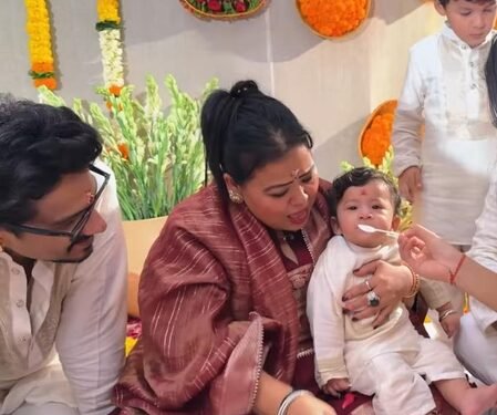Bharti Singh & Haarsh Limbhaachiya celebrate younger son Kaju’s ‘Annaprashan’ ceremony