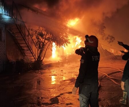 Massive fire guts exhibition goods warehouse in Delhi’s Chandan Hola, no casualties reported