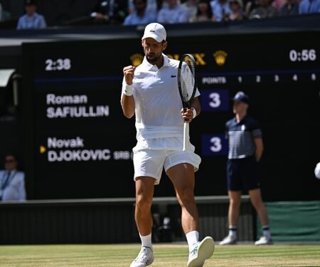 Wimbledon: Djokovic breaks Federer’s  wins record with gritty victory over Safiullin