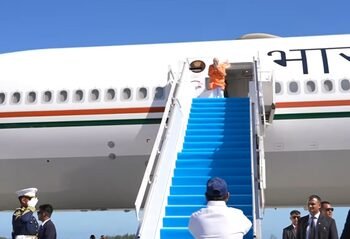 Indonesian President Subianto sees off PM Modi as he emplanes for Australia
