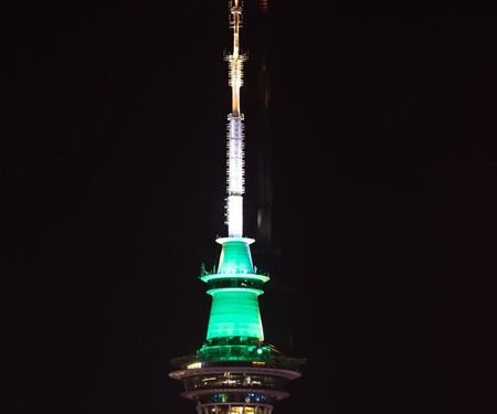 Auckland’s Sky Tower illuminates in Indian tricolour to mark PM Modi’s historic NZ visit
