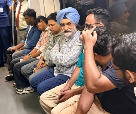 ‘People’s L-G’: TS Sandhu uses Delhi Metro, interacts with commuters, street vendors