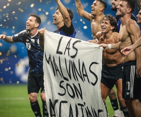 Argentina risks FIFA sanction for celebrating SF win with Falklands banner