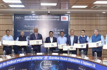 GRSE celebrates Navratna status milestone with special cover release