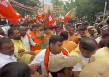 NEET row: BJP, Congress workers clash during protests in Hyderabad