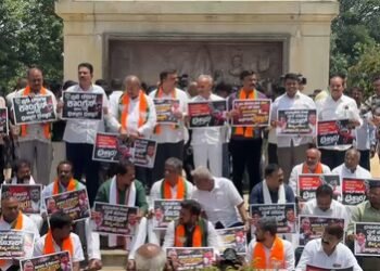 BJP claims attack on MLA during stir outside KPCC office; protests against Karnataka government