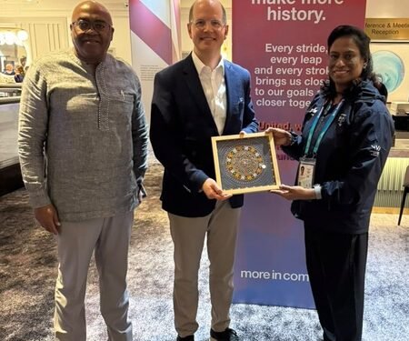 IOA President PT Usha meets FIBA Secy General, discusses development of basketball