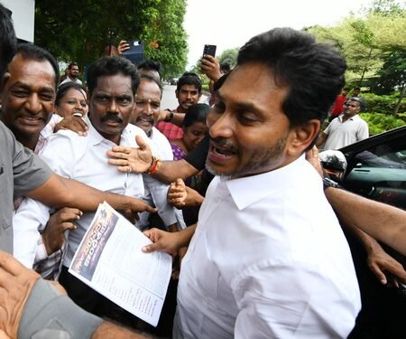 Jagan accuses CM Chandrababu of false cases against ex-minister