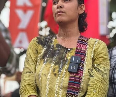 Ranchi student protest turns chaotic, ink thrown at AISA chief Neha Bora, youth detained