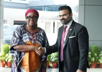 Liberia’s Foreign Minister Sara Beysolow Nyanti arrives in New Delhi
