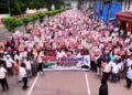 Teachers recruited through DSC hold rally in Vijayawada to counter allegations